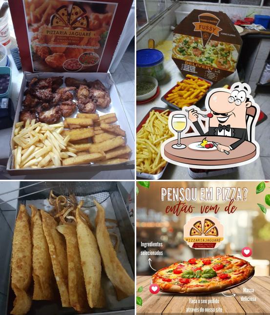 Platos en Pizzaria Jaguaré- pizzas,frango frito e pasteis
