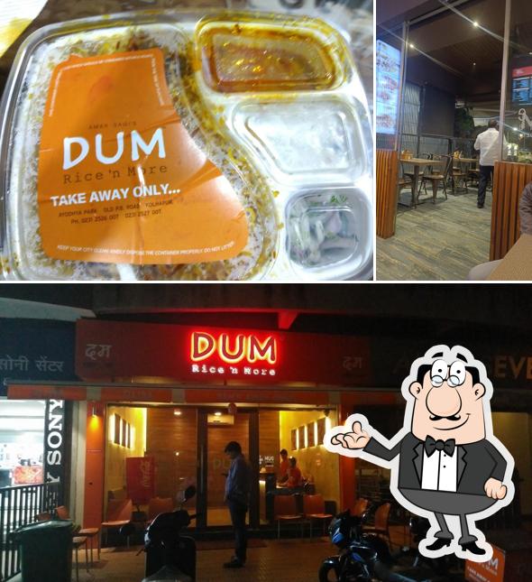 The restaurant's interior and food