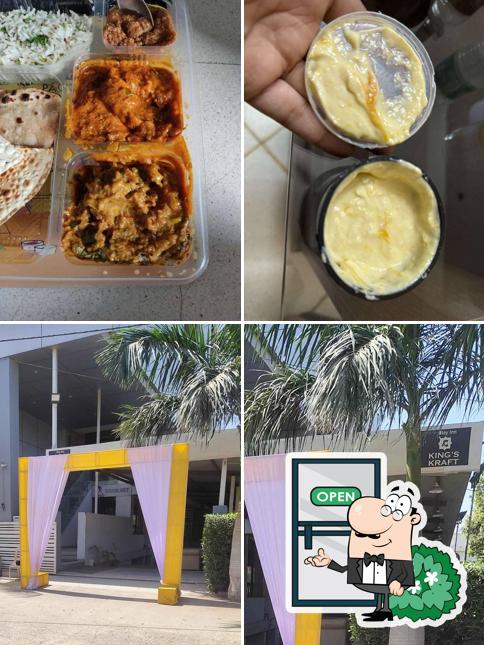 The restaurant's exterior and food