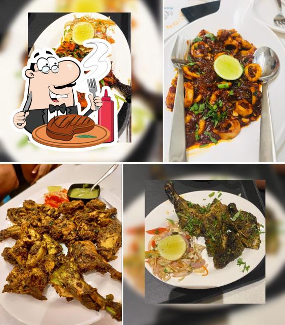 Meat dishes are available at National Bar & Restaurant