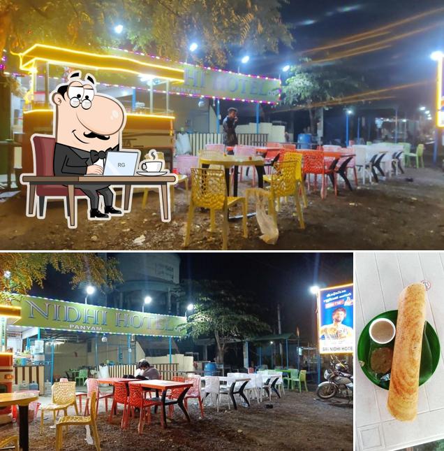 Among different things one can find interior and food at Sri nidhi Hotel panyam