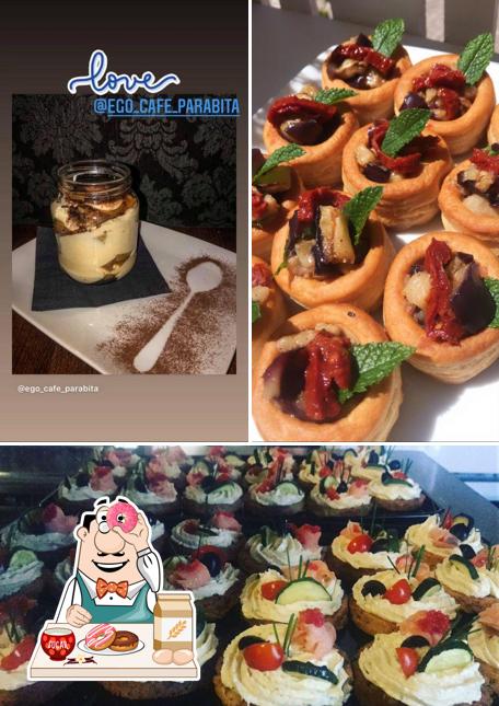 ego cafè offre un'ampia selezione di dessert