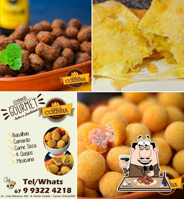 Experimente refeições de carne no Casa da Coxinha Salgaderia - Salgados e Churros para festas à pronta entrega