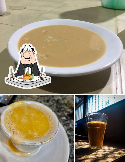 Take a look at the photo showing food and beer at Star Tea House