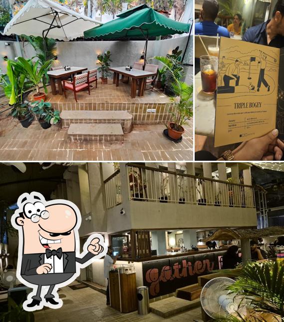 Take a seat at one of the tables at Gather