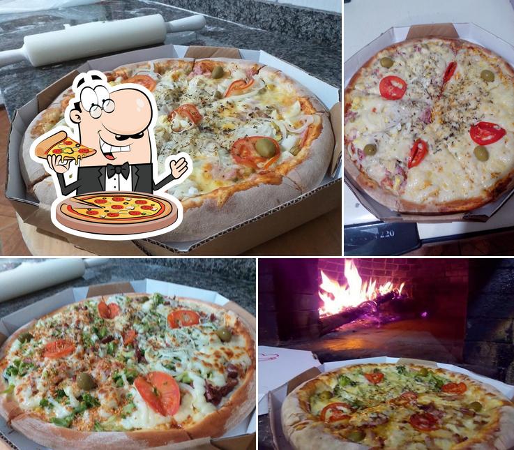 Escolha diferentes variedades de pizza