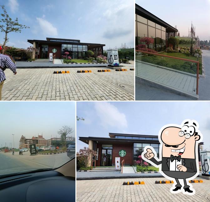 The exterior of Starbucks
