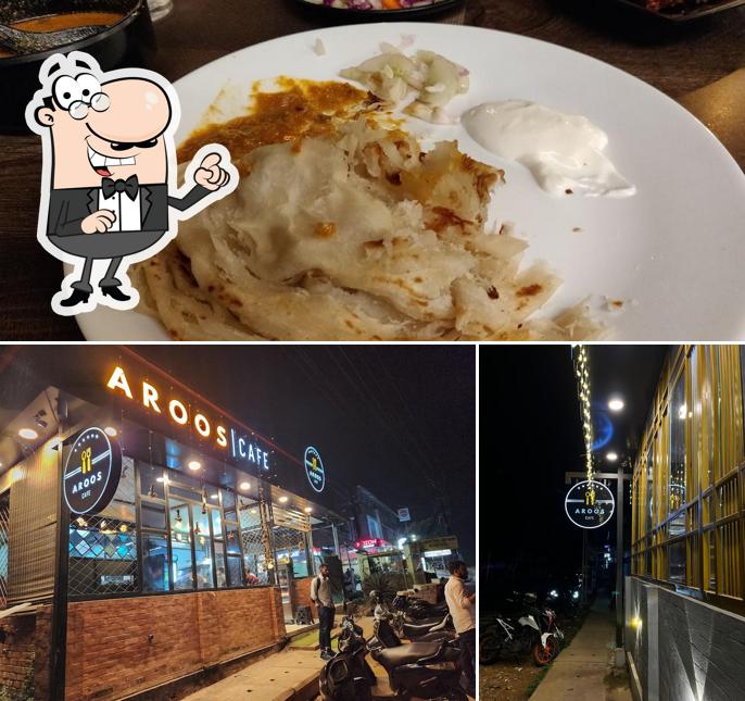 The restaurant's exterior and food