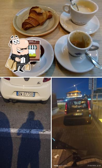 La esterno e cibo del ristorante