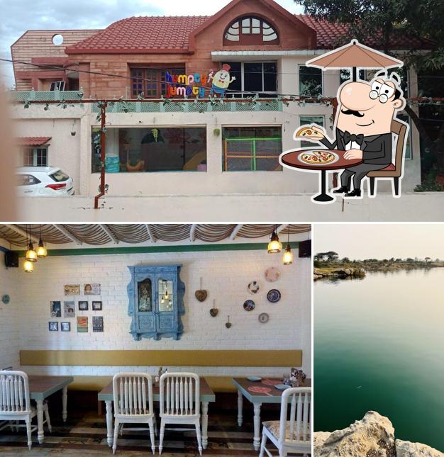 The picture of exterior and interior at Brew & Chew Cafe