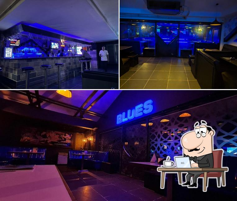 The interior of Blue Waters Bar And Restaurant