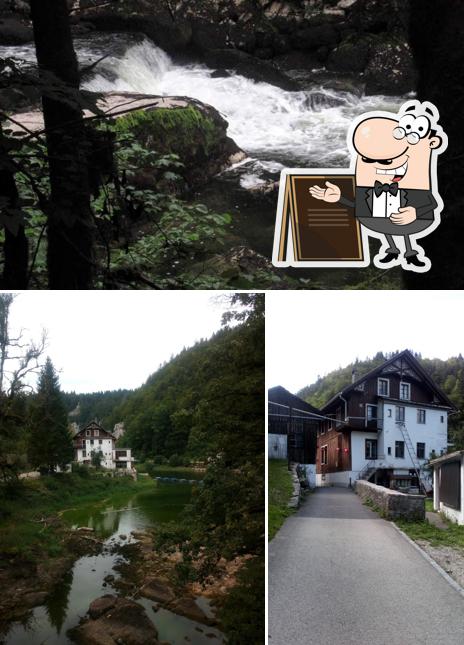 Goditi la vista dall'area esterna di Restaurant Saut-du-Doubs