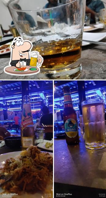 You can get a glass of light or dark beer