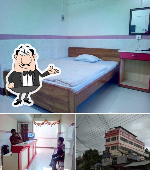 The image of interior and food at Karan Guest House