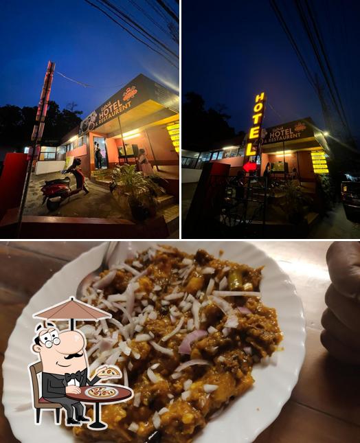 The image of exterior and food at Usthad Hotel