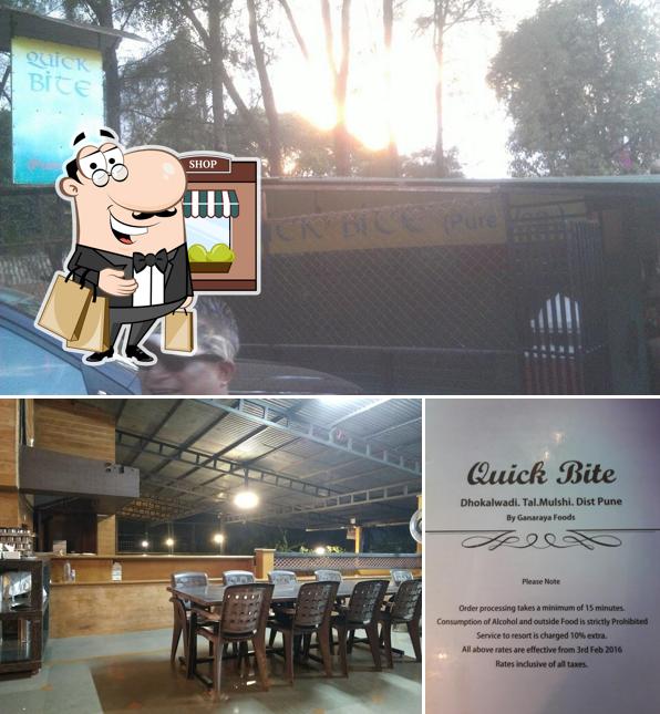You can get some fresh air at the outside area of Quick Bite