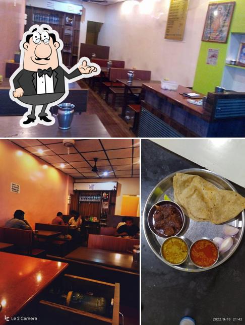This is the photo depicting interior and meat at Ambika Hotel savaji SSK