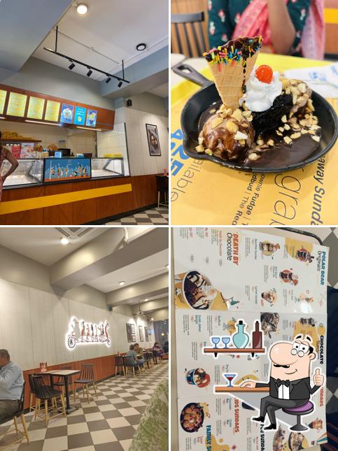Take a seat at one of the tables at Polar Bear Ice Cream Sundaes - Panduranga Nagar