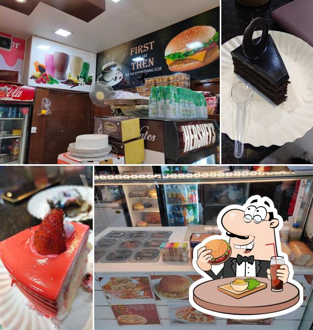 Get a burger at Amrit Pastry Shop