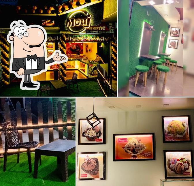 The interior of Mouj iceCream Parlour