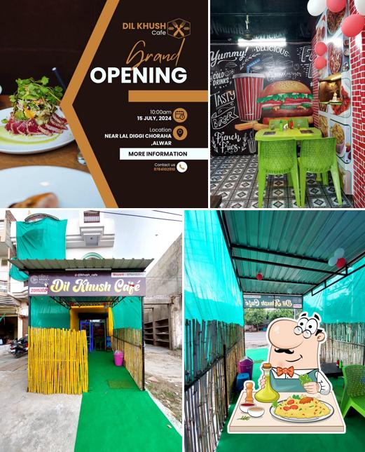 Check out the picture showing food and exterior at Dil Khush Cafe