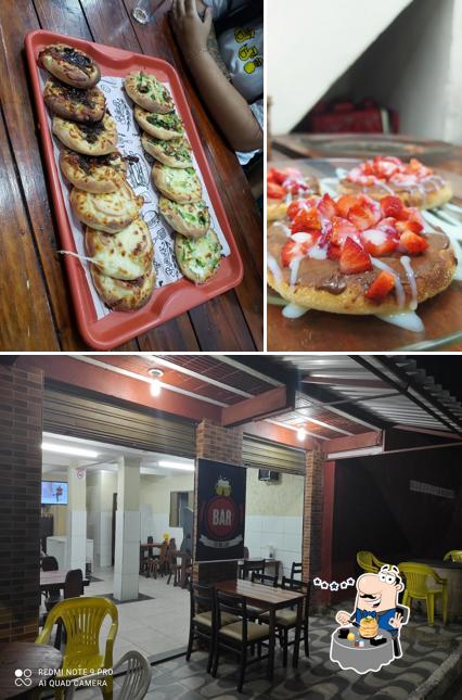 A comida e interior do restaurante