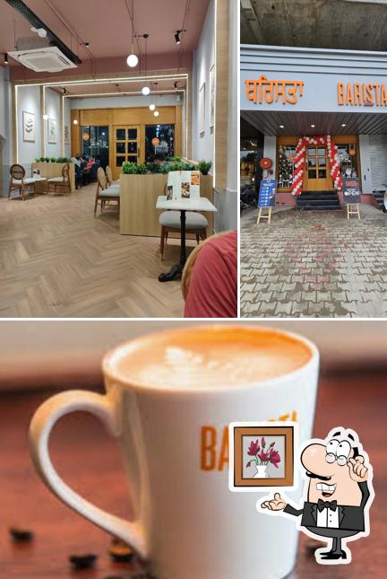 The image of interior and food at Barista Nabha