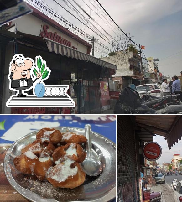 Check out the image depicting exterior and food at Satyam Chat Bhandaar