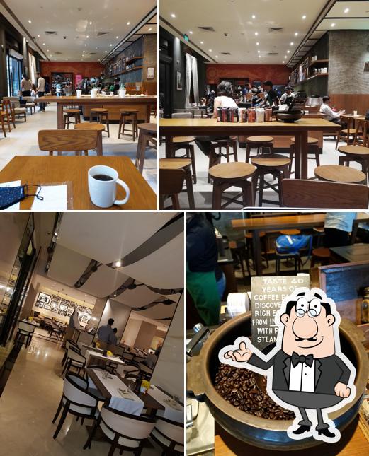 The interior of Starbucks