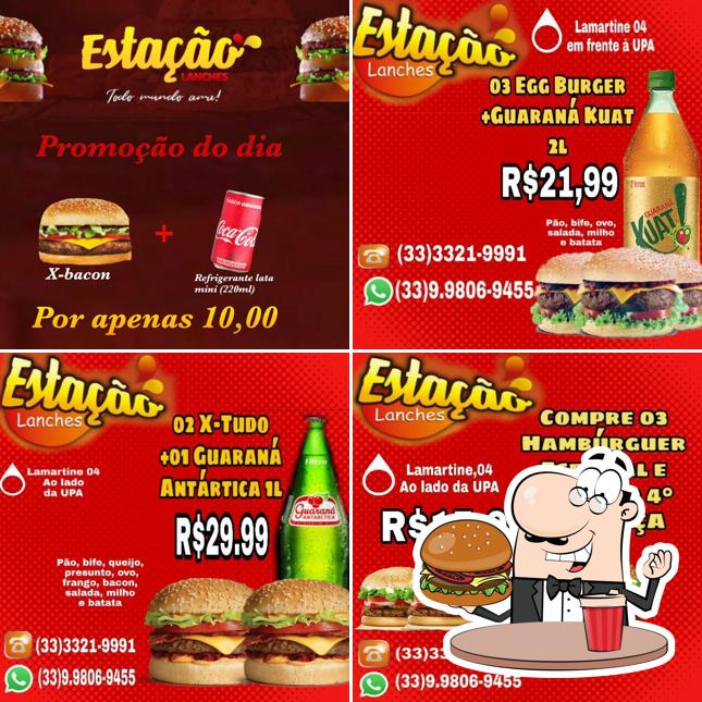 Delicie-se com um hambúrguer no Estação Lanches
