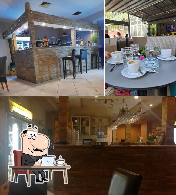 Questa è la immagine che mostra la interni e bancone da bar di Caffe bar "Tea"