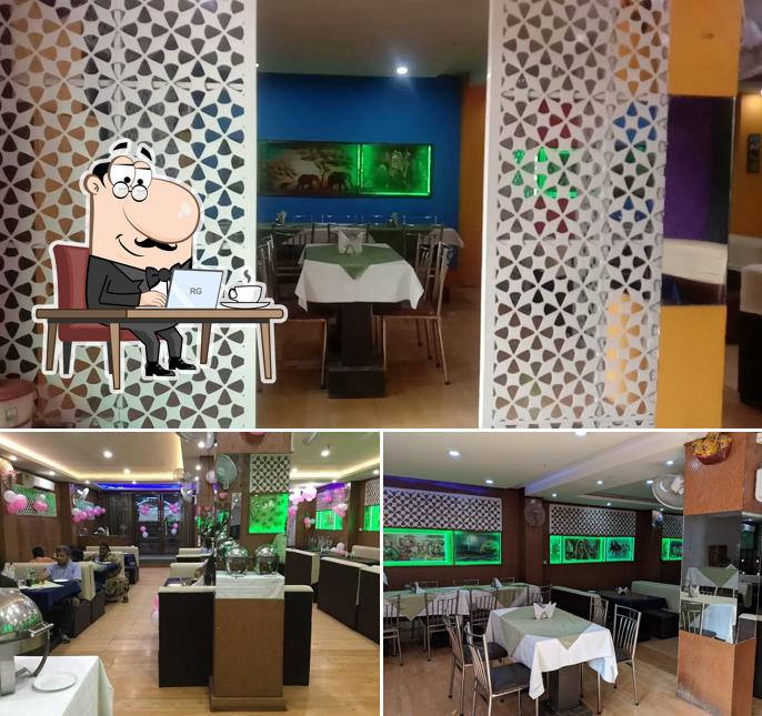 The interior of Green leaf restaurants