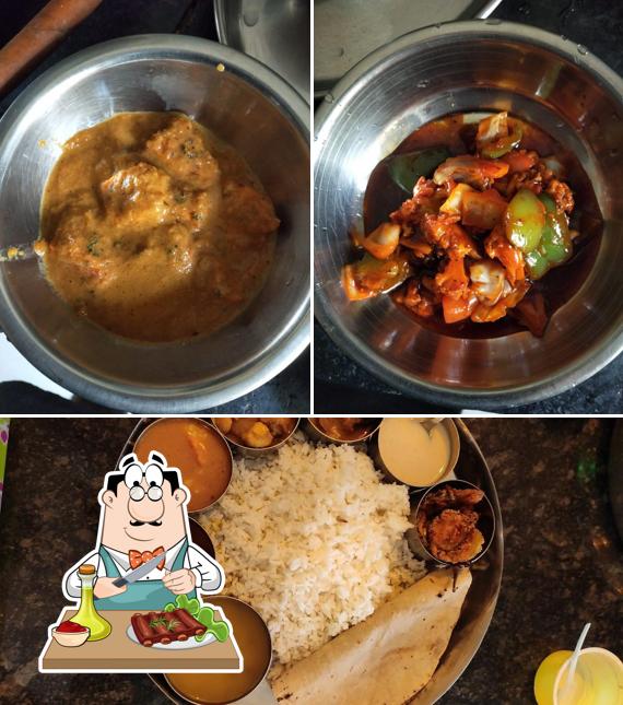Order meat meals at Hotel Srimandir (Without Onion And Garlic)