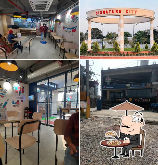 Domino’s Pizza Shamsher Nagar, Fatehgarh Sahib is distinguished by exterior and interior
