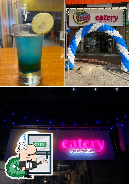 The restaurant's exterior and alcohol