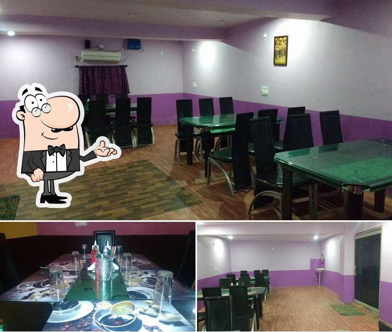 The interior of Hunger Bite Restaurant,Bodhgaya