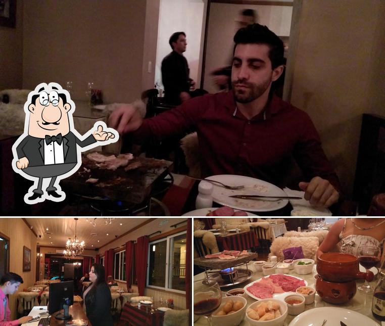 Esta é a ilustração ilustrando interior e comida a La Divina