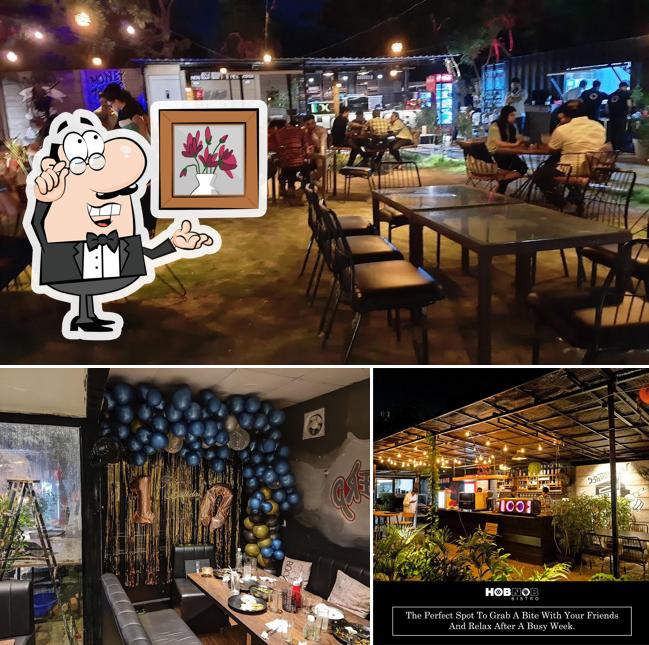 The interior of Hobnob Bistro