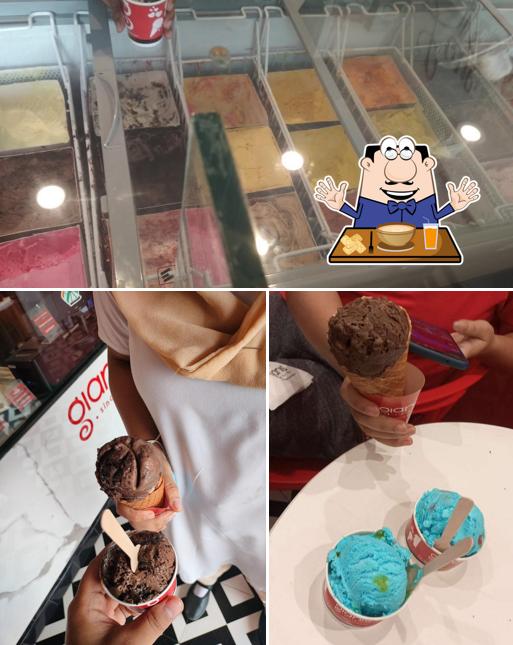 The image of food and interior at Giani’s Ice Cream