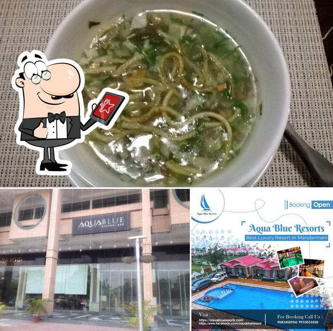 This is the photo depicting exterior and food at Aqua Blue