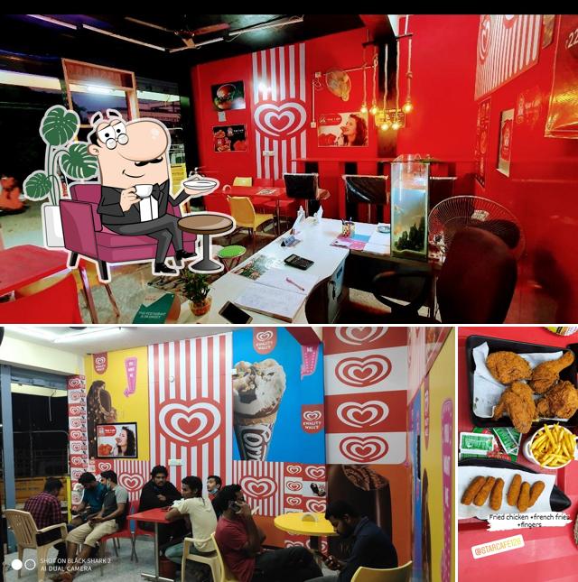 The image of interior and food at Eat’n Talk