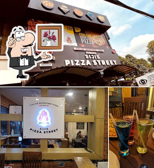 Among different things one can find interior and beer at Sijis Pizza Street