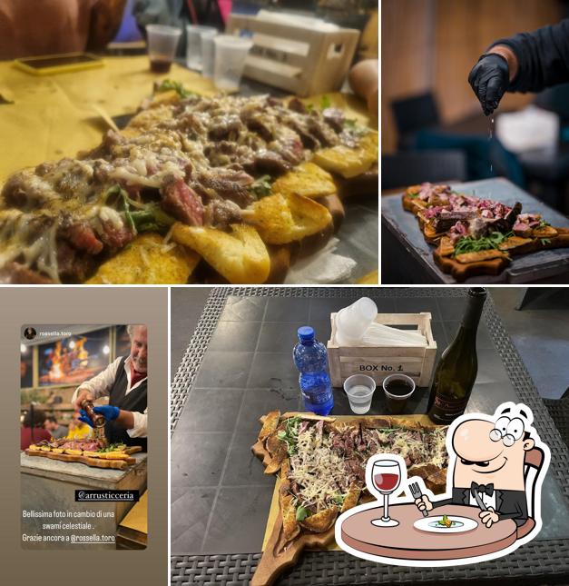 Cibo al Arrusticceria (carne arrostita su carbonella)