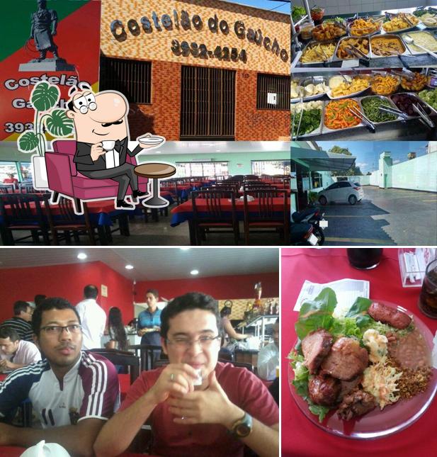 Esta é a imagem apresentando interior e mesa de jantar no Costelão do Gaúcho
