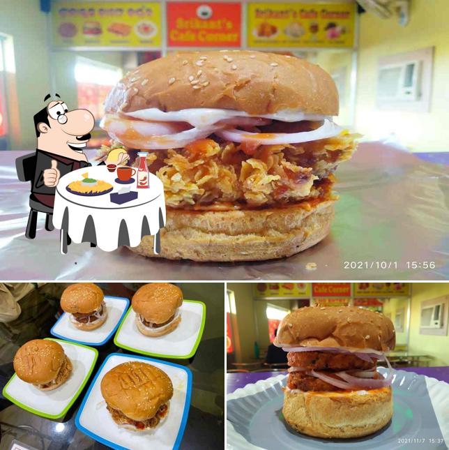Get a burger at SRIKKANT CAFE