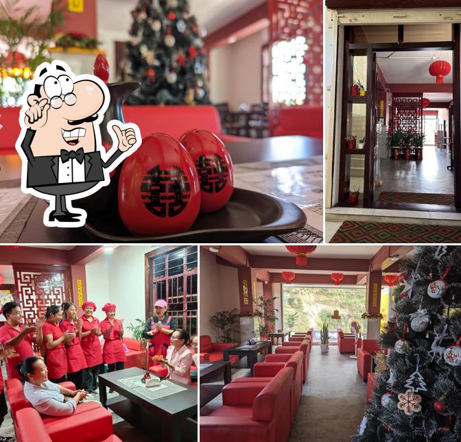 Take a seat at one of the tables at The Chimney Hut