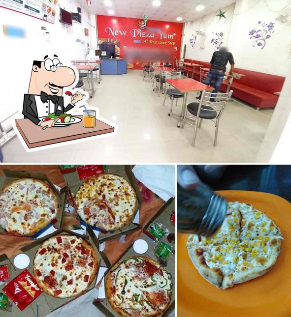 The picture of food and interior at New Pizza Yum