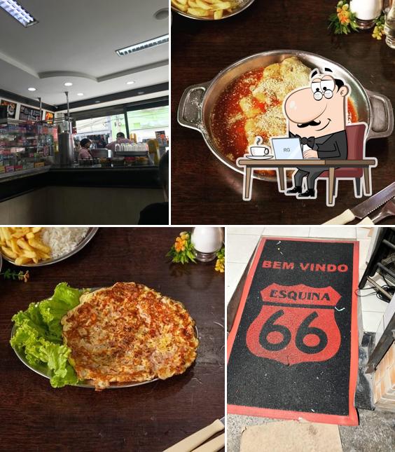 O interior do Lanchonete Esquina 66