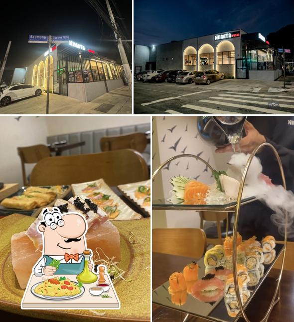 A ilustração da comida e exterior a Niigata Sushi Vila Leopoldina