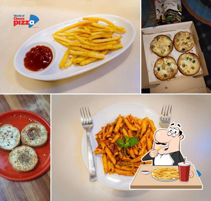 French fries at World's Cheesy Pizza